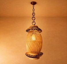 Handmade Bamboo Round Hanging Lantern Lamp